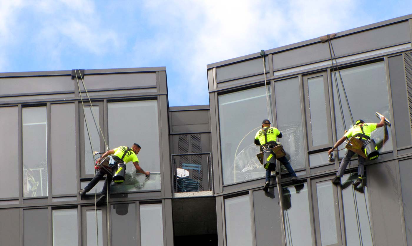 Window Washing Alone at Height