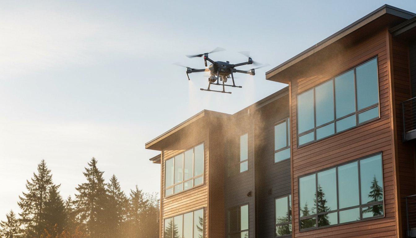 Drone Soft Washing in Portland & Vancouver: The 2026 High-Reach Cleaning Revolution