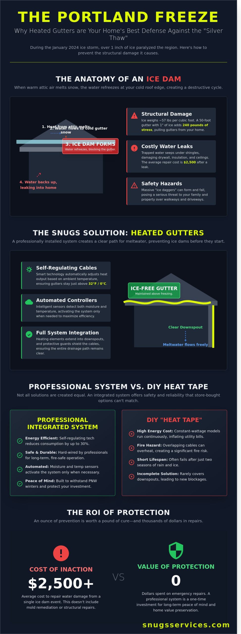 Heated Gutters Systems in Portland: Preventing Ice Dams in the PNW